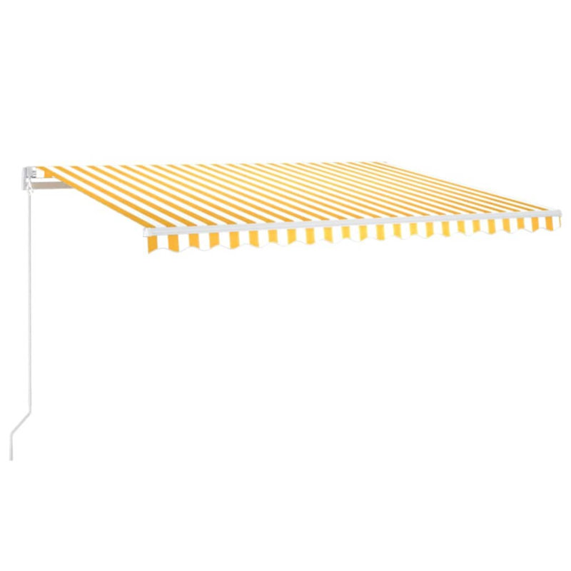 Dakota Fields 400cm W x 350cm D Polyester Cover Retractable Patio Awning, 4m W x 3.5m D, Yellow