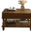 Table basse à plateau relevable cannelé 31,5 pouces avec rangement ouvert et caché, mécanisme de levage hydraulique, pieds en bois massif rétro pour le salon, canapé (noyer)