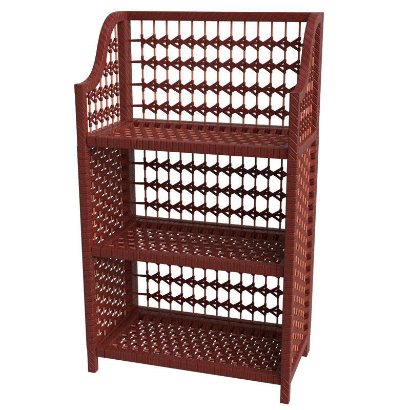 Johns Natural Fiber Shelves, Mahogany, (3 Shelves) 34" H x 19.75" W x 10.25" D