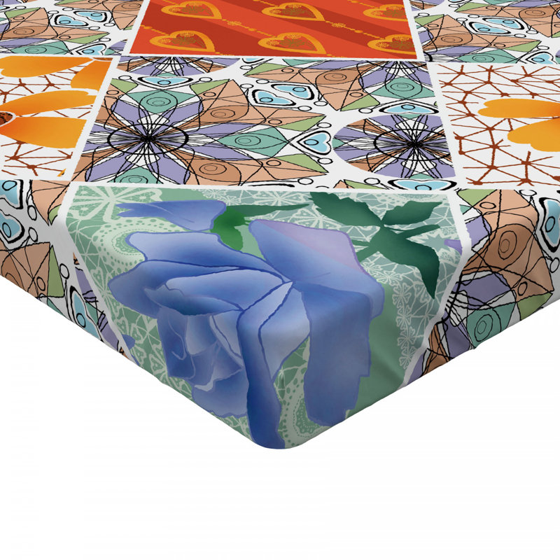 Microfiber Patchwork Fitted Sheet, Twin Fitted Sheet