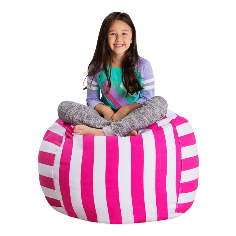 Kids Bean Bag Chair Cover - Stuffed Animal Storage & Toy Organizer with Zipper - Plush Storage Kids Bean Bag Cover only for Toddlers and Children's Rooms - Organizes Pillows, Blankets, and Stuffies - Multiple Colors, Sizes, and Fabrics