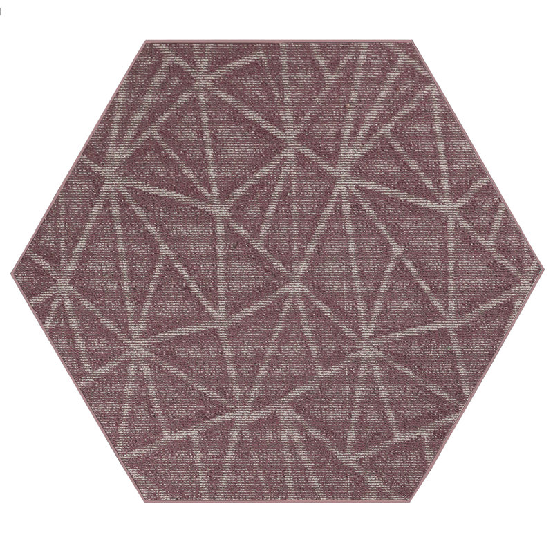 Tapis mauve à motif géométrique Dicus, Hexagone 11 pi