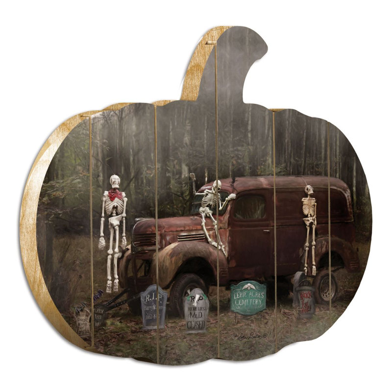 «Spooky Crew» par Lori Deiter - Reproduction d'art sur bois sans cadre