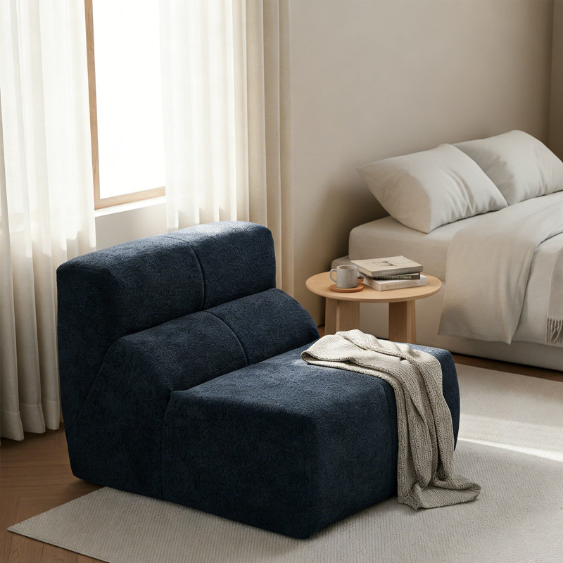 Canapé simple de style moderne avec velours doux pour les salons et les chambres, Bleu