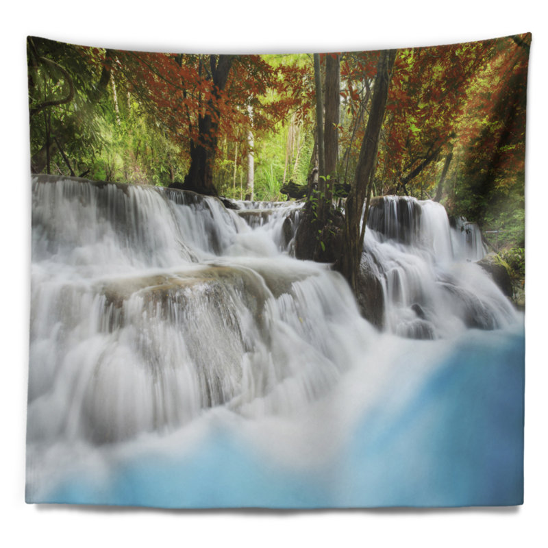 Paysage roaring erawan cascade tapisserie, H 68 po x l 80 po