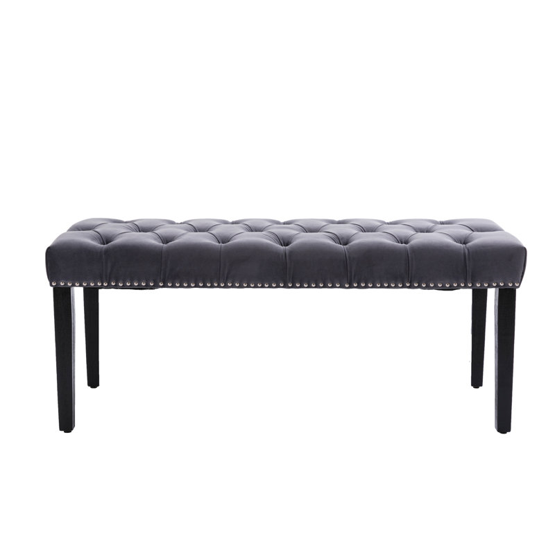 Upholstered Tufted Bench Ottoman , Velvet Dining Bench Bedroom Bench  Footrest Stool Accent Bench For Entryway Dining Room Living Room
