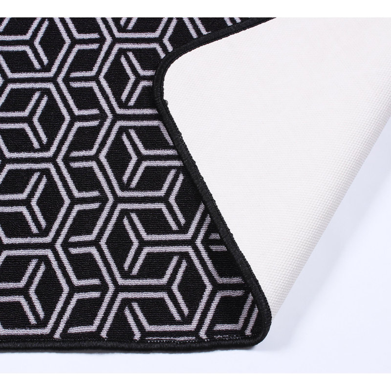 Tapis rayé gris foncé, Rectangle 3 pi x 4 pi