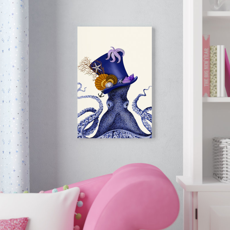 « octopus nautique hat », impression sur toile tendue, H 18 po x l 12 po x P 1,5 po