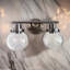 Applique murale pour salle de bain 2 lumières, applique murale noire