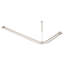 Tringle à rideau de douche en aluminium à double paroi en forme de L 72 po x l 31,7 po Utopia Alley avec 24 crochets de douche et support de plafond, fixation murale-104874296