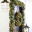 Glittered Christmas Wreath and 9ft Garland with Lights and Pincone