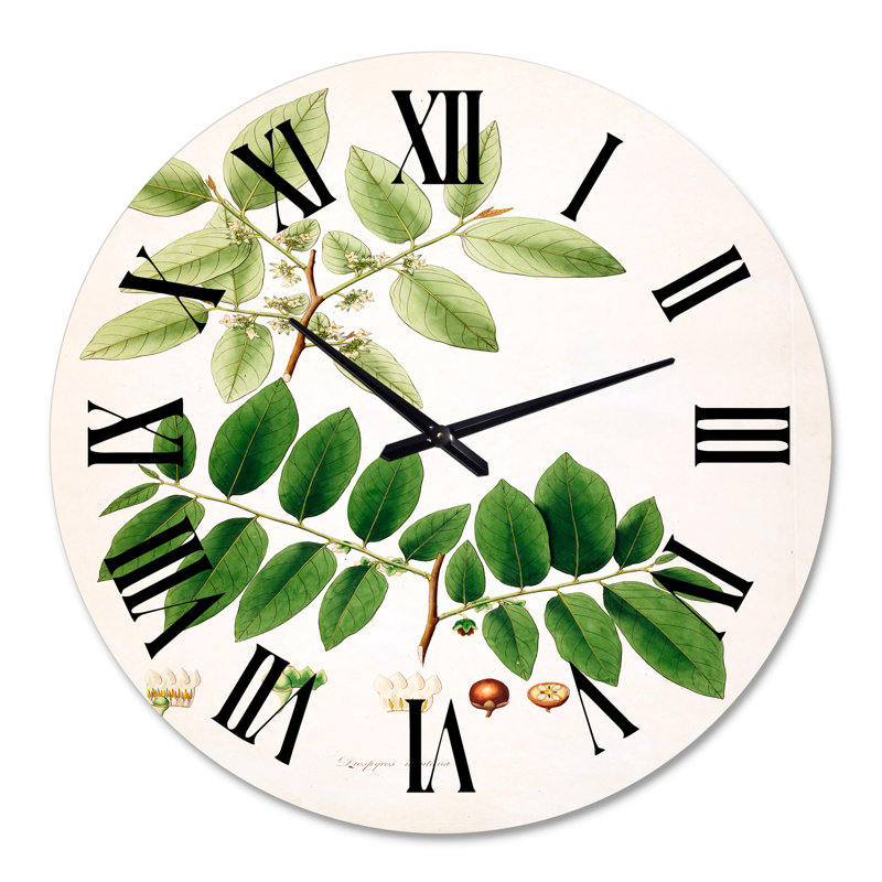 Horloge murale rétro Vintage Botanicals, Grand