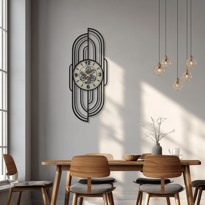 48" Modal Modern Clock With Open Moving Gears