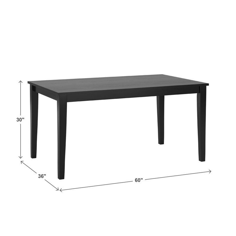 Ensemble de salle à manger 6 pièces Alexa-Mae à finition noire - 6 pièces, table de salle à manger, chaises Parson en cuir végétalien et banc en microfibre beige