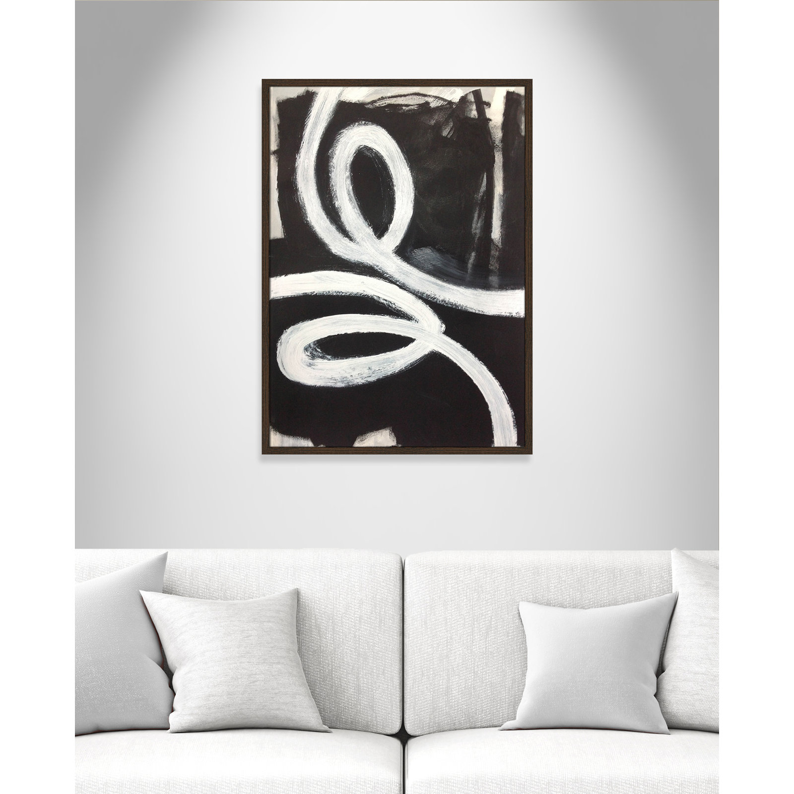 Swirly Swirls I Print, 35.5" H x 25.5" W x 0.75" D, Walnut Slim Unmatted Picture Framed