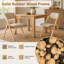 Chaises de salle à manger pliantes avec coussin, siège rembourré en tissu de lin, structure en bois-133392069