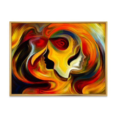 " Red Yellow And Orange Inner Reflections " by Designart