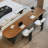 Nut-brown Rectangular Solid Wood  desk-1512704593