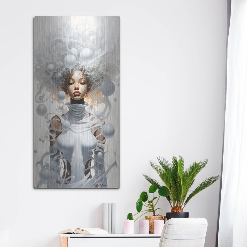 Art mural en métal luxueux «Light and Dark 4» par Momart, H 48 po x l 24 po