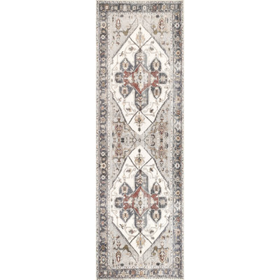 Mali SpinClean Machine Washable Traditional Medallion Area Rug