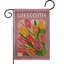 Drapeau de jardin 2 côtés 1,5 x 1,1 pi. "welcome tulipes spring" à motif floral en toile jute