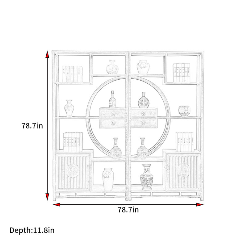New Chinese Retro Minimalist Style Bookcase