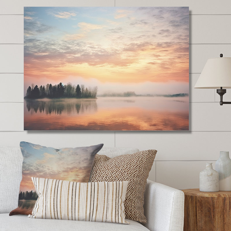 «Misty Morning Sky II» sur toile, H 24 po x l 32 po x P 1 po, Toile tendue