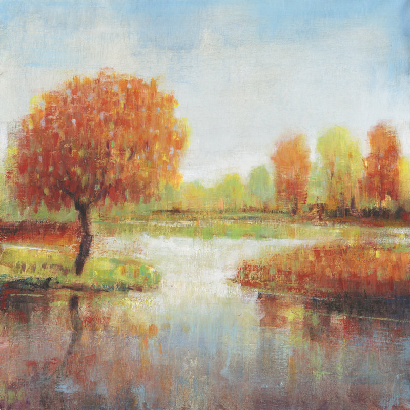 «Lake Reflections I» par Timothy O 'Toole - peinture sur toile tendue, H 12 po x l 12 po