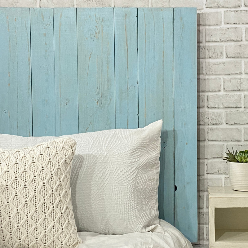 Leaner Style Panel Headboards Solid Wood Weathered Finish, Baby Blue, Twin