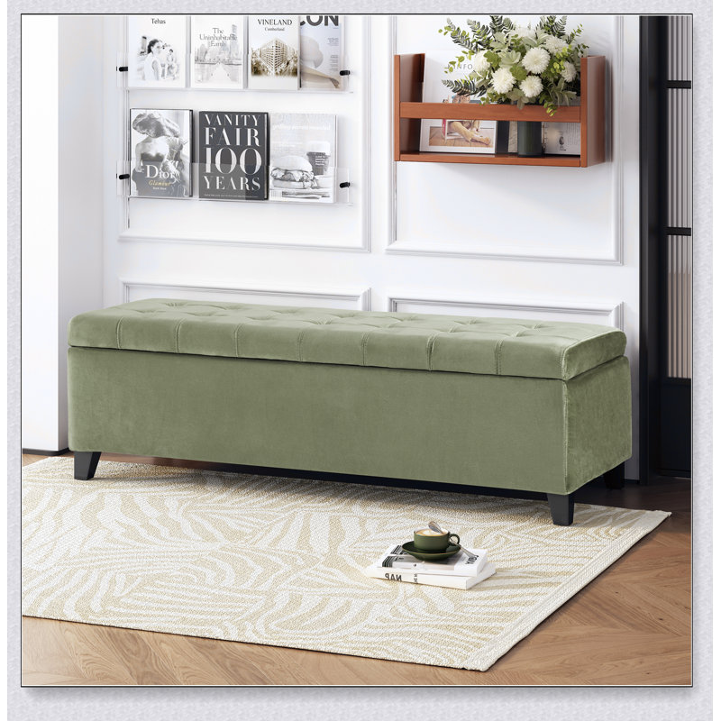 OTTOMAN DE RANGEMENT, Vert pâle