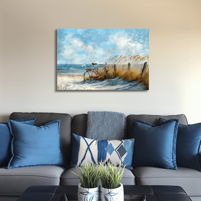 Art rétro sur toile de vélo de plage