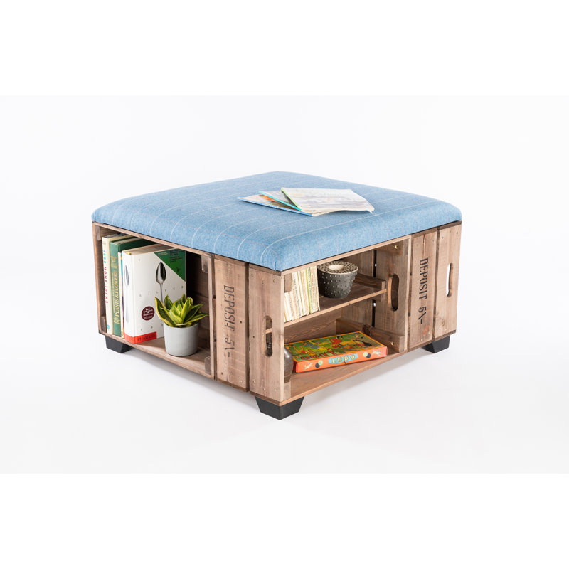 Krugerville 82cm Wide Square Tartan Ottoman with Storage