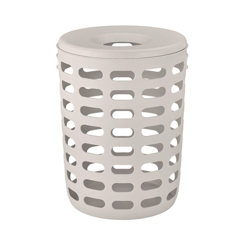 KORIE Plastic Laundry Hamper with Handles, Beige