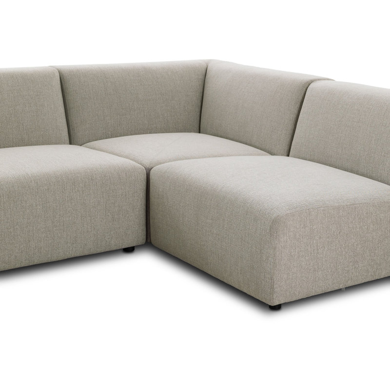 Lawndale 5PC Sectional W/ RAFC-Napa Sandstone, Left Hand Facing, Fayette Cloud Polyester Blend