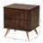 Simon 2-drawer Mid-century Modern Nightstand, Brown/Gold 18.28'' H X 18.68'' W X 15.54'' D