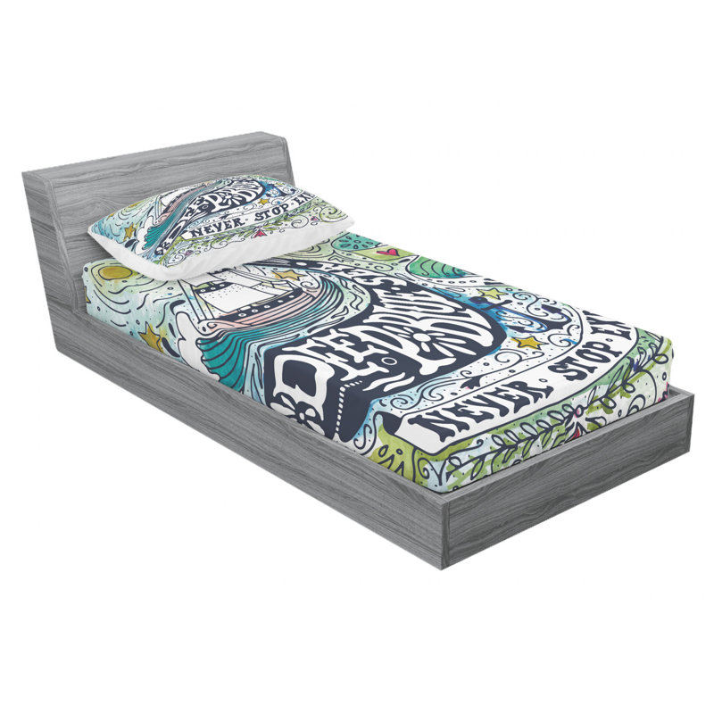 Ensemble de draps Whale, Ensemble de draps pour lit simple avec 1 taie d'or