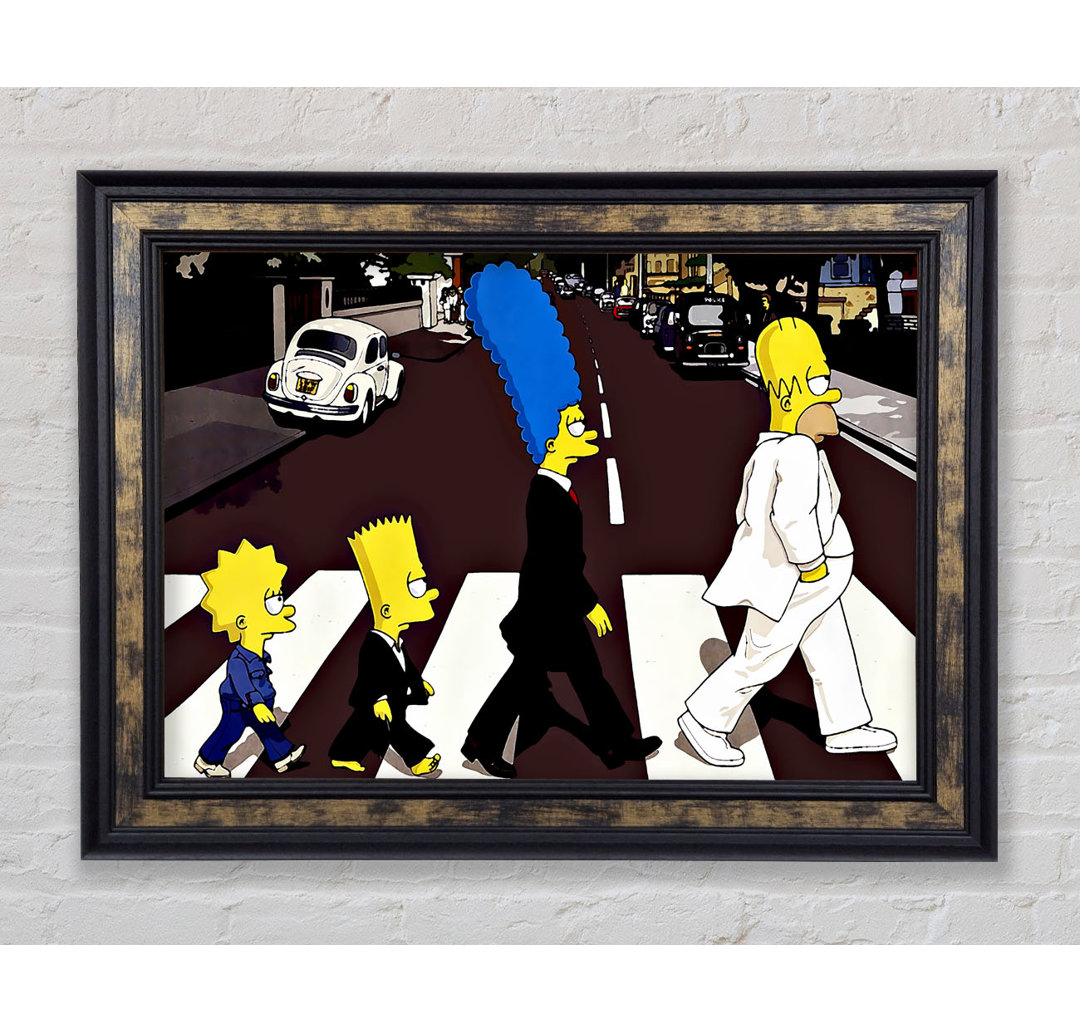 Simpsons Abbey Road - Bilderrahmen Kunstdrucke