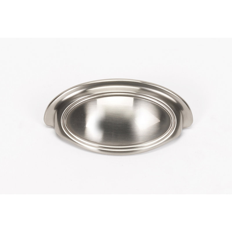 Classic Traditional Cup / Bin Pull, Satin Nickel