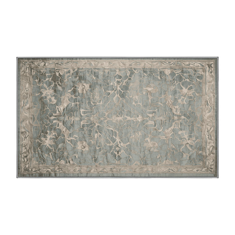 Tapis gris lavable à la machine, Rectangle 6 pi x 9 pi