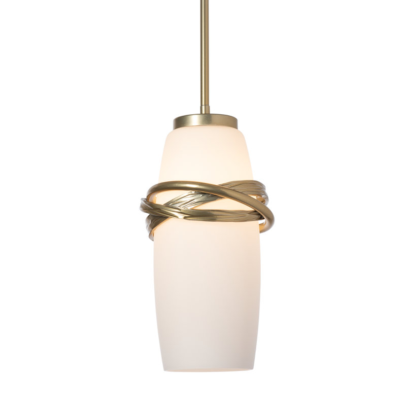 Mini-luminaire suspendu Trilogy, Opale, Laiton moderne, Laiton moderne
