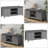 HOMCOM Gray Shoe Rack Entryway Bench with Removable Cushion & Sliding Doors, Storage for 10 Pairs-1445682249