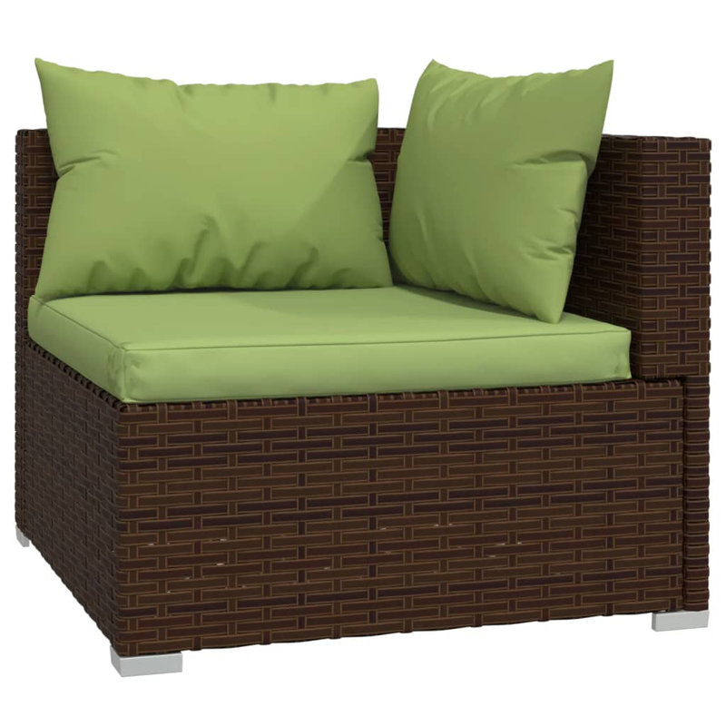 5 Piece Lounge Sofa Seating Group, Green, Brown