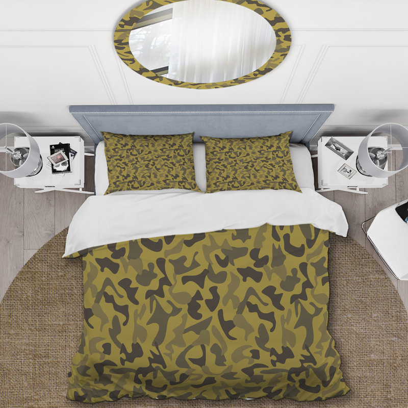 Camouflage vert tendance - ensemble de housse de couette abstrait - microfibre de polyester