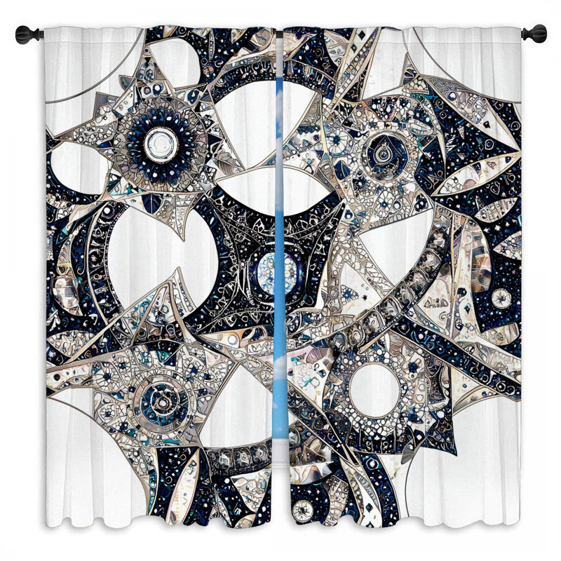 Rideaux de fenêtre à motif d'étoiles - 2 panneaux, L 20 po x L 52 po