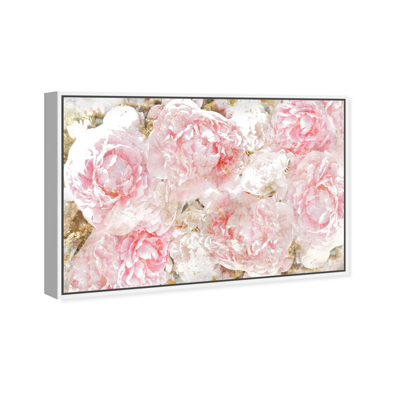 « roses », impression sur toile oliver gal, H 36 po x l 24 po, Cadre blanc