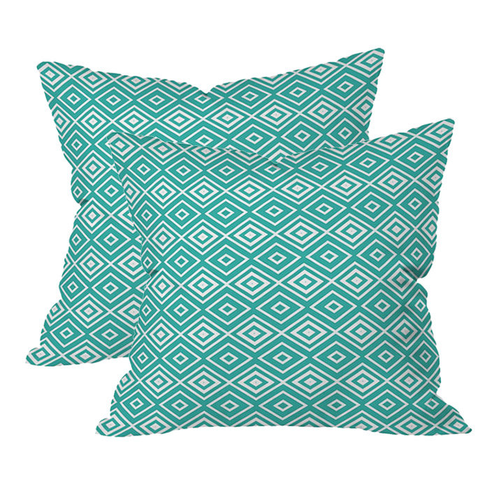 Housse pour coussin décoratif en losanges pour l’extérieur forever, Aquatique