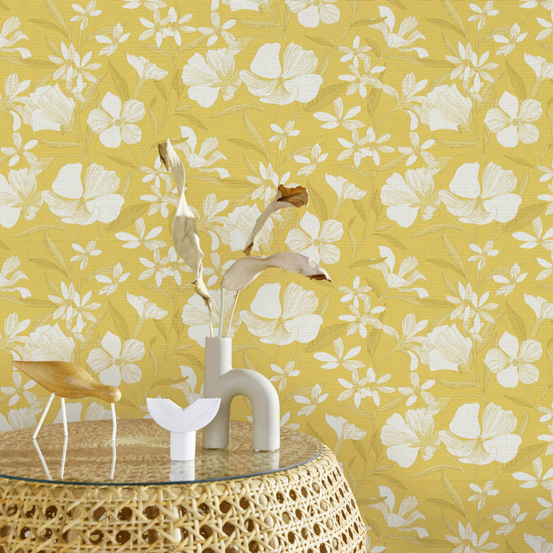 Floral Breeze Wallpaper, Yellow