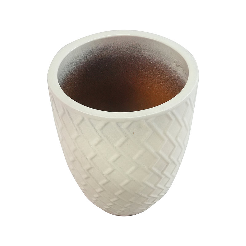 Pot de fleurs en céramique, pot de fleurs moderne, Blanc