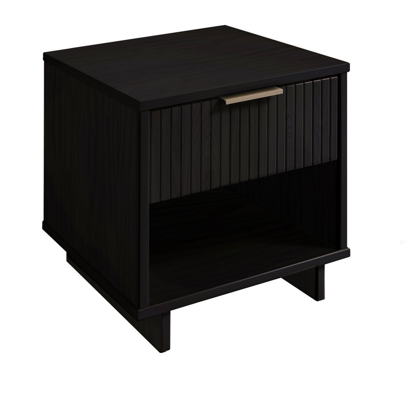 Laureli 18.11'' W Solid Wood Nightstand, Black, Individual