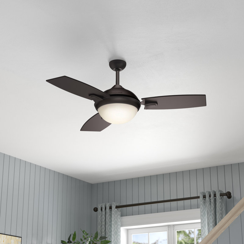 44" Verse 3 - Blade Outdoor Standard Ceiling Fan with Remote Control and Light Kit Included, Maiden Bronze